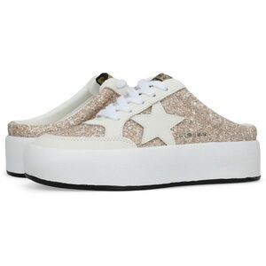 Vintage Havana Glitter Sneakers - White and Rose Gold